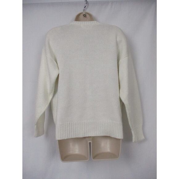 VINTAGE Cottage GrannyCore Cardigan Sweater Medium Embroidered Floral Chunky Y2K - Picture 3 of 13